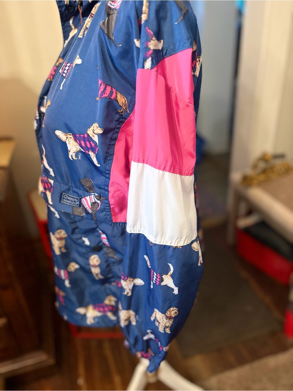 Simply Southern Navy Dog Print Jacket with Pink Accents - Picture 6 of 8